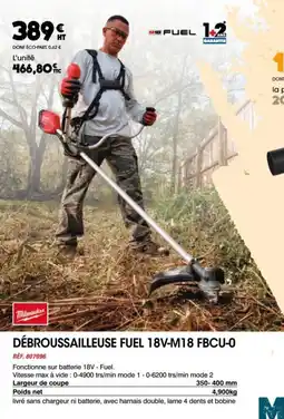 Master Pro MILWAUKEE Débroussailleuse fuel 18v-m18 fbcu-0 offre