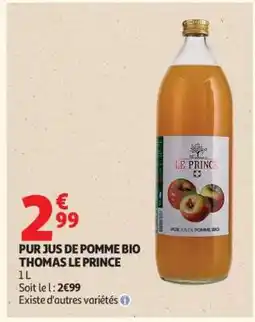 Auchan PUR JUS DE POMME BIO THOMAS LE PRINCE offre