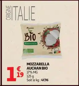 Auchan MOZZARELLA AUCHAN BIO offre