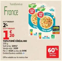 Auchan TOFU FUMÉ CÉRÉAL BIO offre