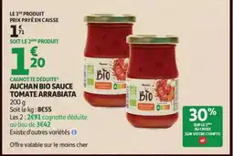 Auchan Auchan Bio Sauce Tomate Arrabiata offre
