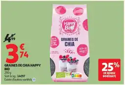 Auchan GRAINES DE CHIA HAPPY BIO offre