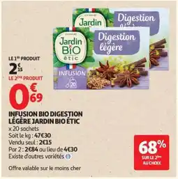 Auchan INFUSION BIO DIGESTION LÉGÈRE JARDIN BIO ÉTIC offre