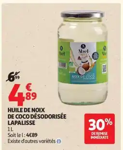 Auchan HUILE DE NOIX DE COCO DÉSODORISÉE LAPALISSE offre