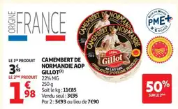 Auchan Camembert de Normandie AOP Gillot offre
