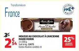 Auchan Mousse Au Chocolat À L'ancienne Marie Morin offre