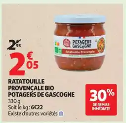 Auchan Ratatouille Provençale Bio Potagers De Gascogne offre