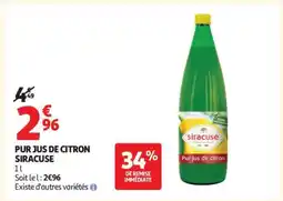 Auchan PUR JUS DE CITRON 'SIRACUSE' offre