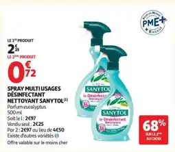 Auchan SPRAY MULTIUSAGES DÉSINFECTANT NETTOYANT SANYTOL offre