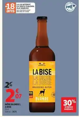 Auchan BIÈRE BLONDE L A BISE offre
