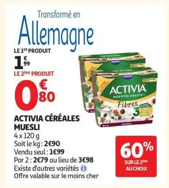 Auchan Activia Céréales Muesli offre