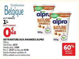 Auchan SKYR NATURE AUX AMANDES ALPRO offre