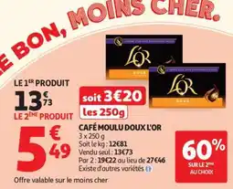 Auchan CAFÉ MOULU DOUX L'OR offre