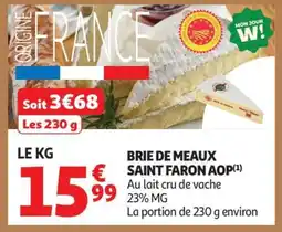 Auchan Brie De Meaux Saint Faron Aop offre
