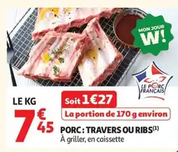 Auchan Porc : Travers Ou Ribs offre