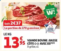 Auchan Viande Bovine : Basse Côte** Avec Os offre