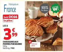 Auchan Chaussons Aux Pommes Pur Beurre offre