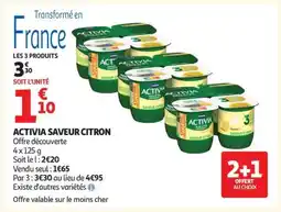 Auchan Activia Saveur Citron offre