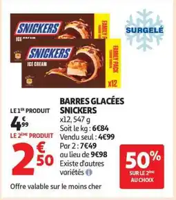 Auchan Barres Glacées Snickers offre