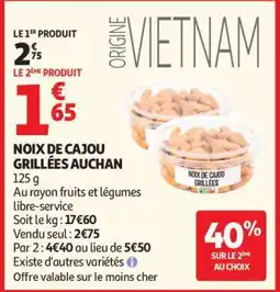 Auchan Noix De Cajou Grillées Auchan offre