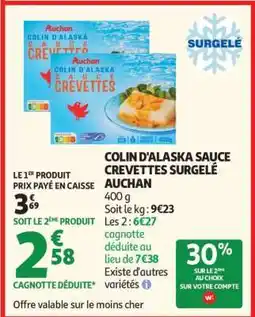 Auchan Colin D'alaska Sauce Crevettes Surgelé Auchan offre