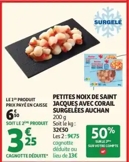 Auchan Petites Noix De Saint Jacques Avec Corail Surgelées Auchan offre