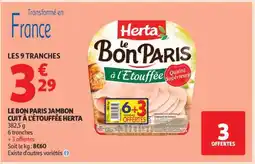 Auchan LE BON PARIS JAMBON CUIT À L'ÉTOUFFÉE HERTA offre