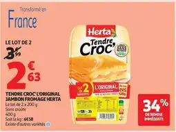 Auchan TENDRE CROC L'ORIGINAL JAMBON FROMAGE HERTA offre