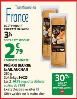 Auchan PRÉFOU BEURRE & AIL AUCHAN offre