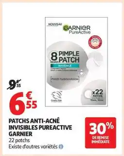 Auchan PATCHS ANTI-ACNÉ INVISIBLES PUREACTIVE GARNIER offre