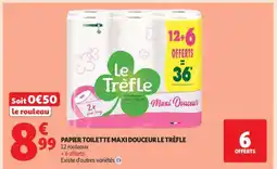Auchan Papier Toilette Maxi Douceur Le Trefle offre