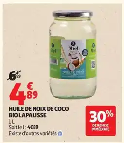 Auchan Huile De Noix De Coco Bio Lapalisse offre