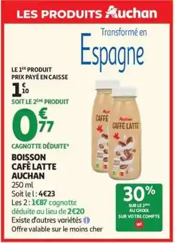 Auchan BOISSON CAFÉ LATTE AUCHAN offre