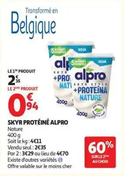 Auchan SKYR PROTÉINÉ ALPRO offre