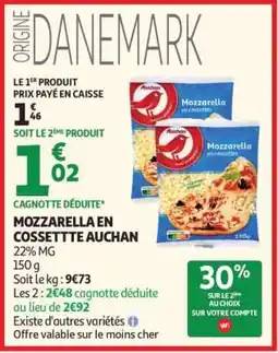 Auchan MOZZARELLA EN COSSETTE AUCHAN offre