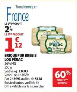 Auchan BRIQUE PUR BREBIS LOU PÉRAC offre