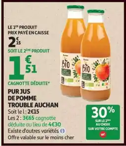 Auchan PUR JUS DE POMME TROUBLE AUCHAN offre