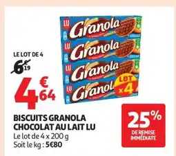 Auchan Biscuits Granola Chocolat Au Lait Lu offre