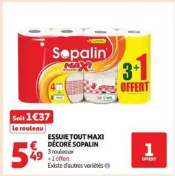 Auchan Essuie Tout Maxi Décoré Sopalin offre