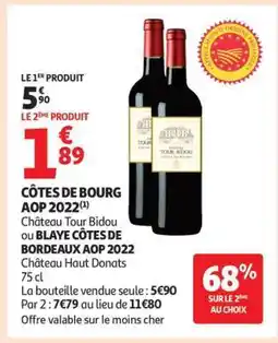 Auchan Côtes De Bourg Aop 2022 offre