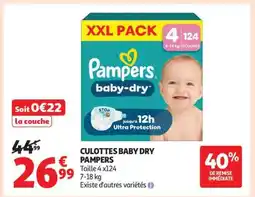 Auchan CULOTTES BABY DRY PAMPERS offre