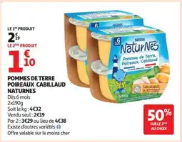 Auchan POMMES DE TERRE POIREAUX CABILLAUD NATURNES offre