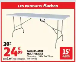 Auchan Table Pliante Multi Usages offre