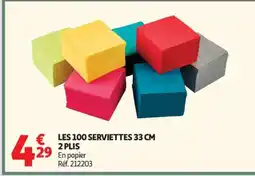 Auchan LES 100 SERVIETTES 33 CM offre