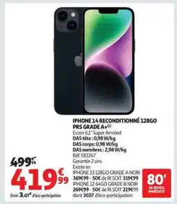 Auchan IPHONE 14 RECONDITIONNÉ 128GO offre