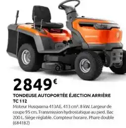 Rural Master Husqvarna - tondeuse autoportee éjection arrière tc 112 offre