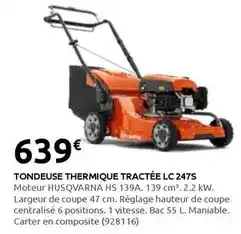 Rural Master Husqvarna - tondeuse thermique tractee lc 247s offre
