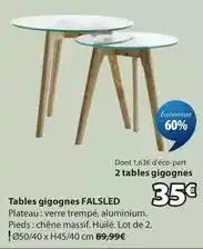 JYSK Chêne - tables gigognes falsled offre