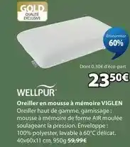 JYSK Oreiller en mousse à mémoire offre