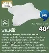 JYSK Oreiller en mousse à mémoire skaget offre